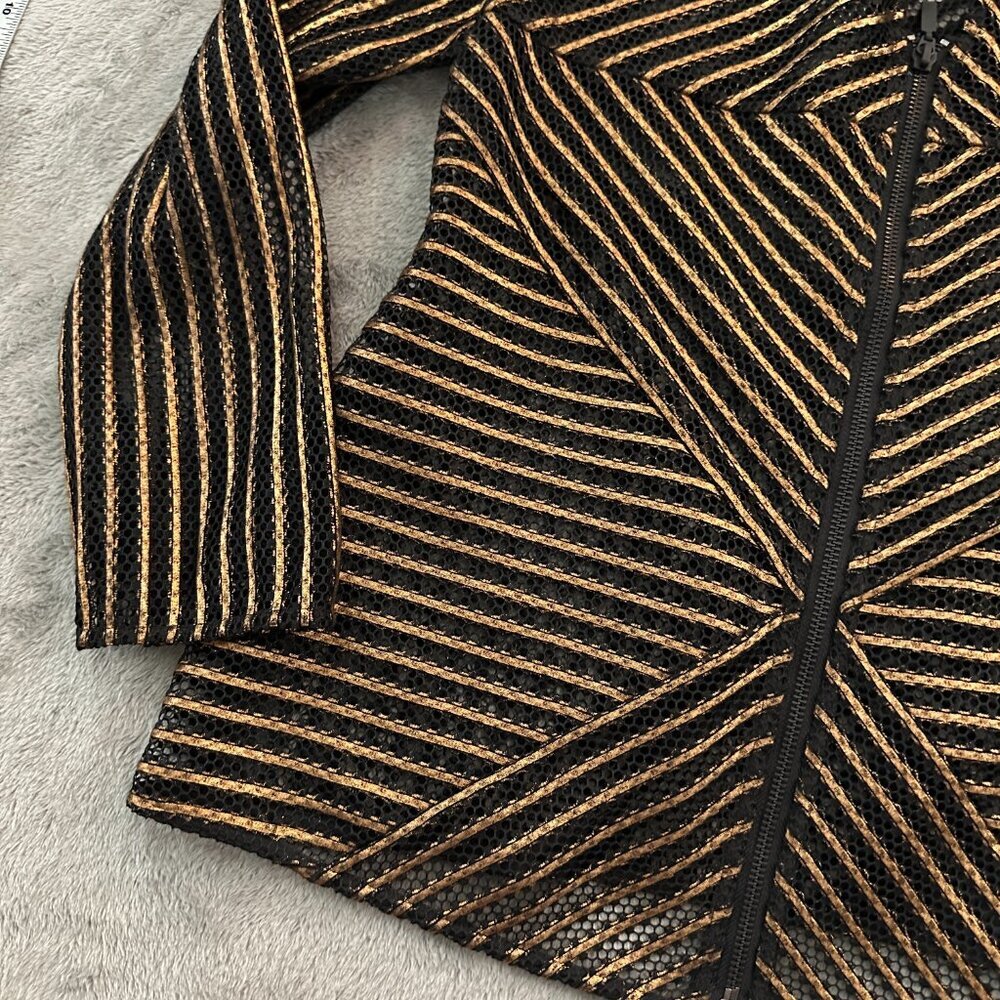 Chico's Travelers Gold Black Cardigan Topper Women's 1 MEDIUM Travel Classic - Picture 2 of 5